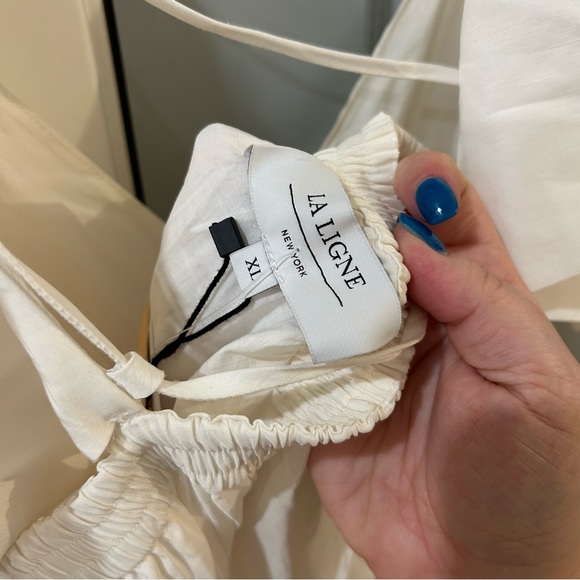 NWT La Ligne Stella Linen Tiered Ruffle Maxi Dress - Picture 6 of 7